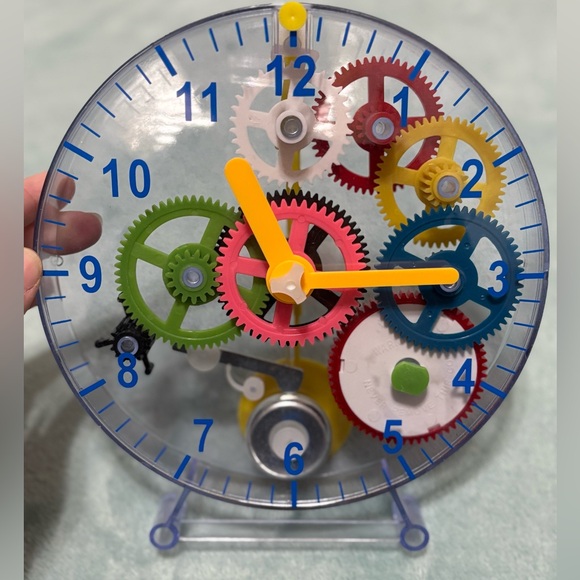Vintage Construct A Clock See Through Toy Gears Works Learning - Picture 1 of 3